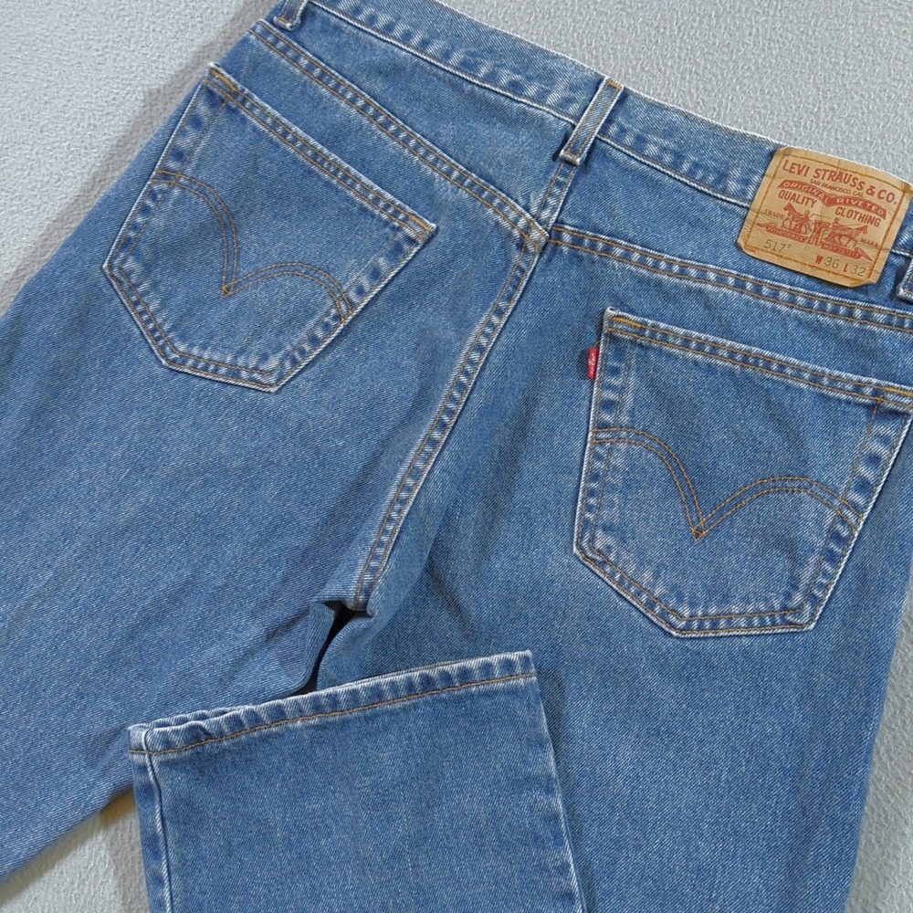 VTG Levis 517 Boot Cut Jeans Mens 36x32 Blue Made in USA Denim Y2K 2004
